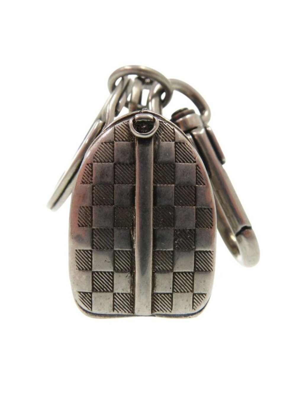 Louis Vuitton The Keepall Charm Damier Key Holder Metal Silver 1158 - Picture 4 of 10
